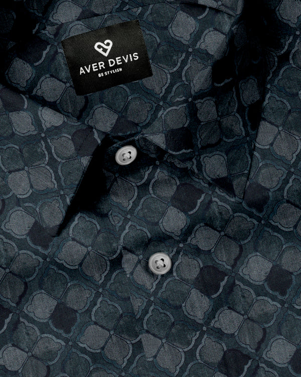 Abstract printed shirt dark grey colour