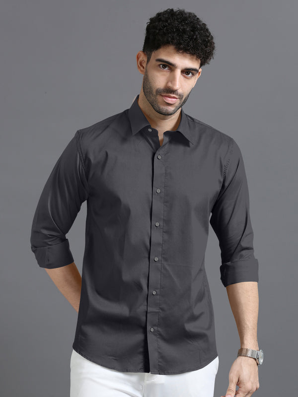 Product Solid plain shirt Grey colour